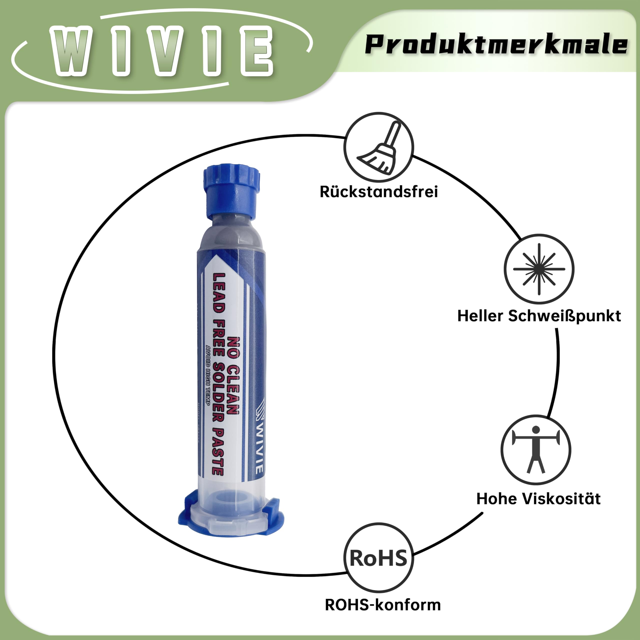 WIVIE Sn42/Bi58 Lead-Free Solder Paste, 138℃ Melting Point, T4