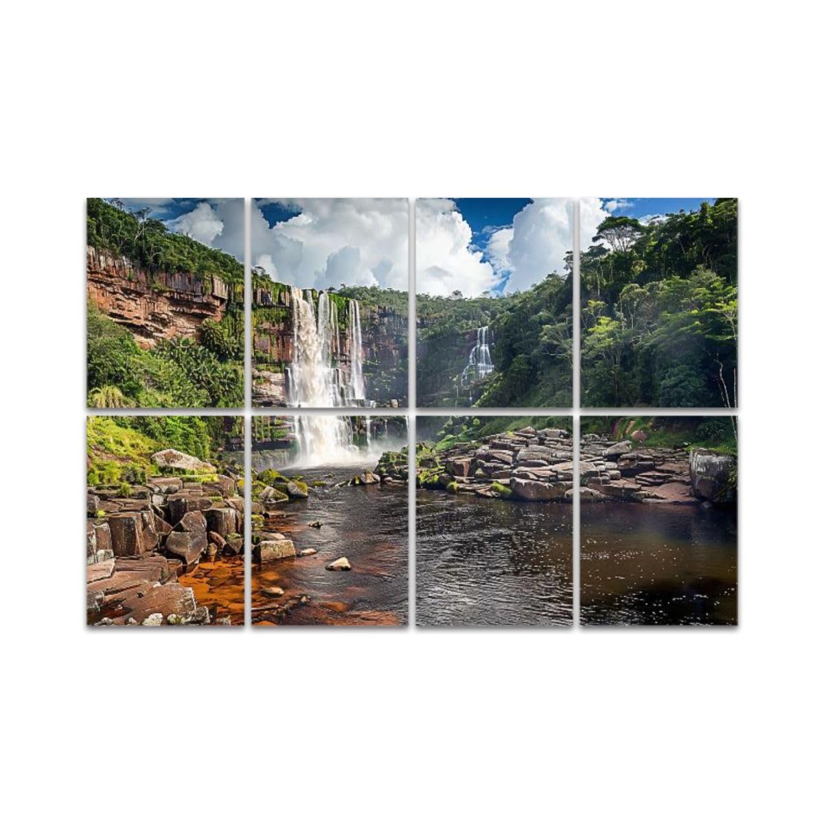 Art Acoustic Panels, Sakaika waterfall Sakaika Gran Sabana Venezuela Waterfall Brazil Acoustical Soundproof Wall Panel with Self-Adhesive Decorative Sound Absorbing Panel Acoustic Treatment