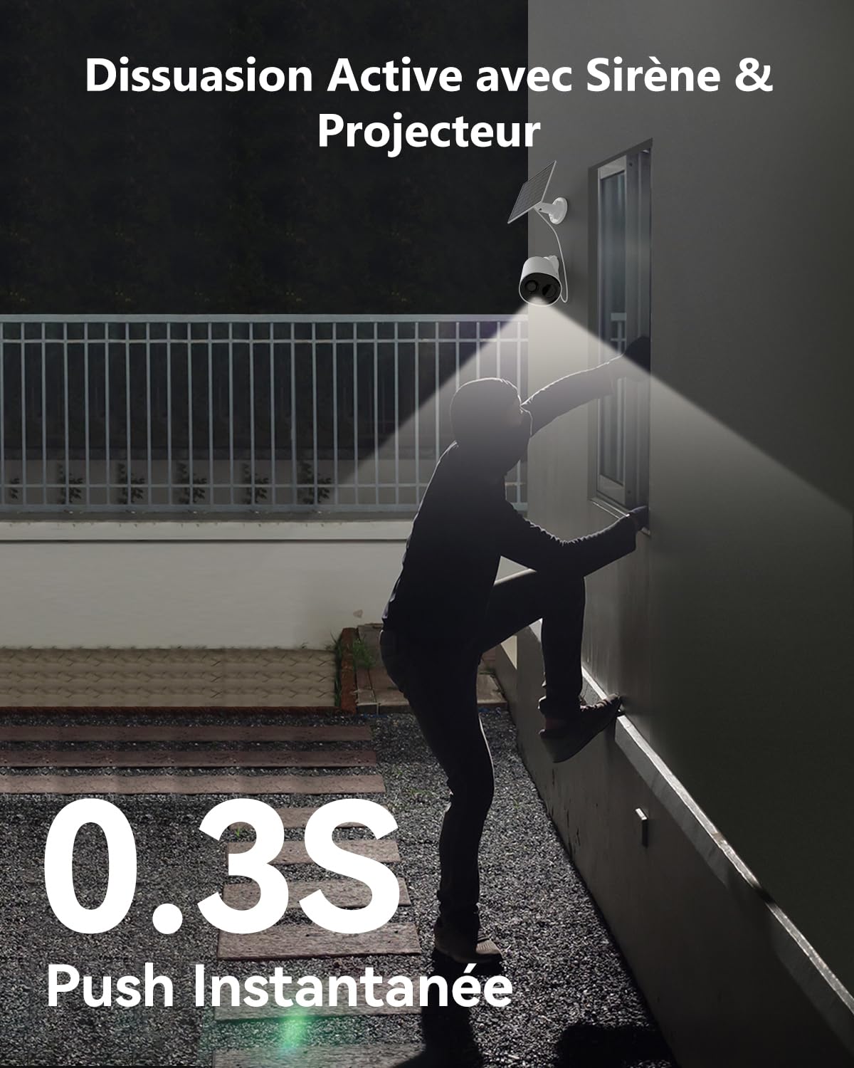 Imou 3K(5MP) Caméra Surveillance WiFi Extérieure sans Fil Solaire, Camera Solaire Exterieur avec IA Détection Humaine, Vision Nocturne Couleur, Audio Bidirectionnel,Mode Privé,Sirène,Étanche IP66