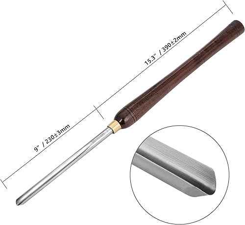 Miniatura 8 de Herramientas de torneado de madera de cincel de torno de tazón HSS de 38 pulgadas con caja de plástico redonda y bolsa colgante