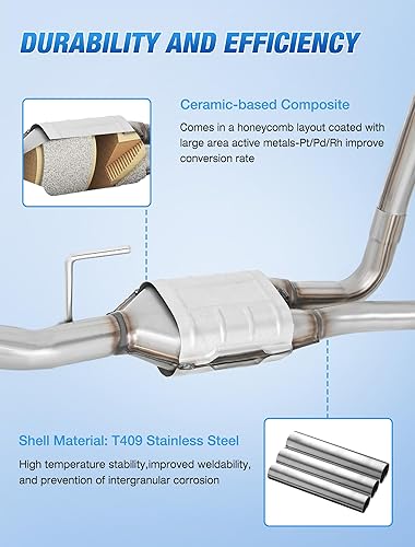 Miniatura 3 de Nilight Convertidor catalítico para Dodge Ram 1500 2500 3500 3.9L 5.2L 5.9L 1994 1995 1996 1997 1998 1999 2000 2001 (estándar EPA)
