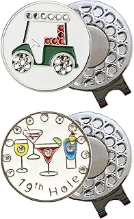 Golf Ball Markers with Hat Clips for Men Women Golfer, Removable Attaches Easily to Golf Cap, Bling Crystal Golf Ball Marker with A Standard Magnetic Hat Clip. That Make Golf Gifts for Men or Women!