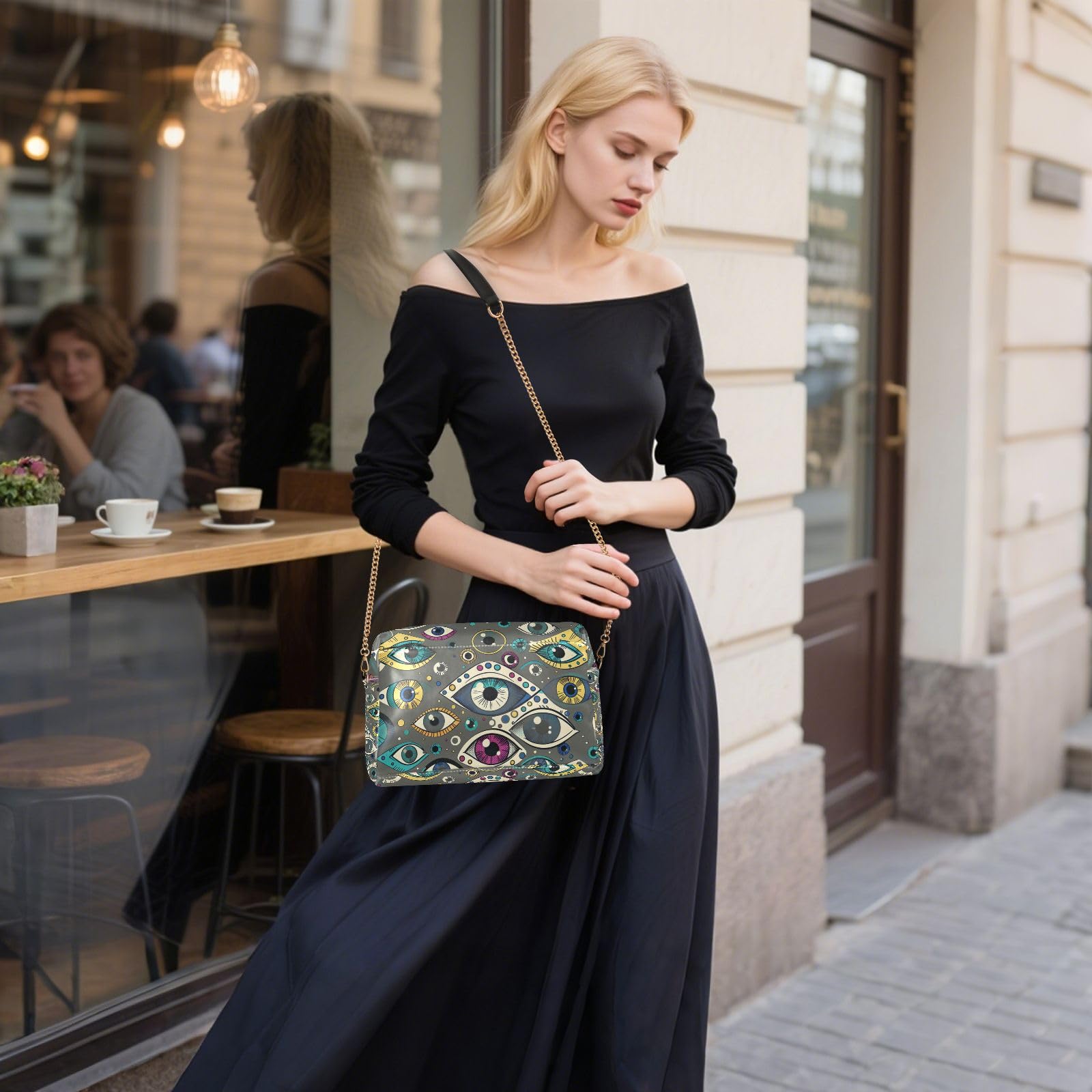 FRODOTGV Damska torebka crossbody o pojemności 2,5 l | Trwałe etui ze skóry PU na całej powierzchni i wewnętrzna kieszeń lekka praca zwiedzanie wielkanocne wiosenne jajka
