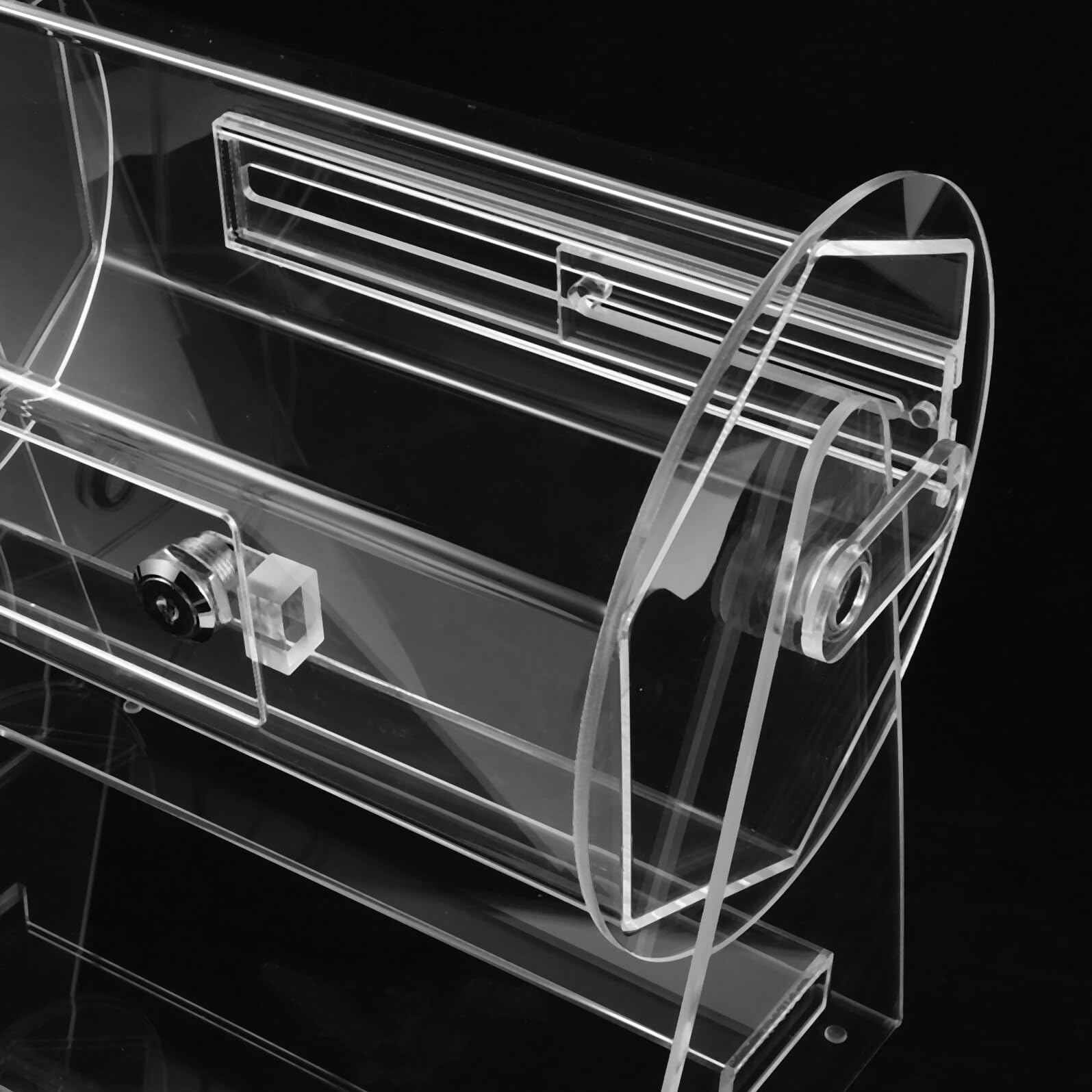 SOIMISS Tambour de Tombola Acrylique Capacité Importante Cage Rotative Transparente sur Pied Tambour à Tickets pour Loterie et Bingo Événements et Fêtes