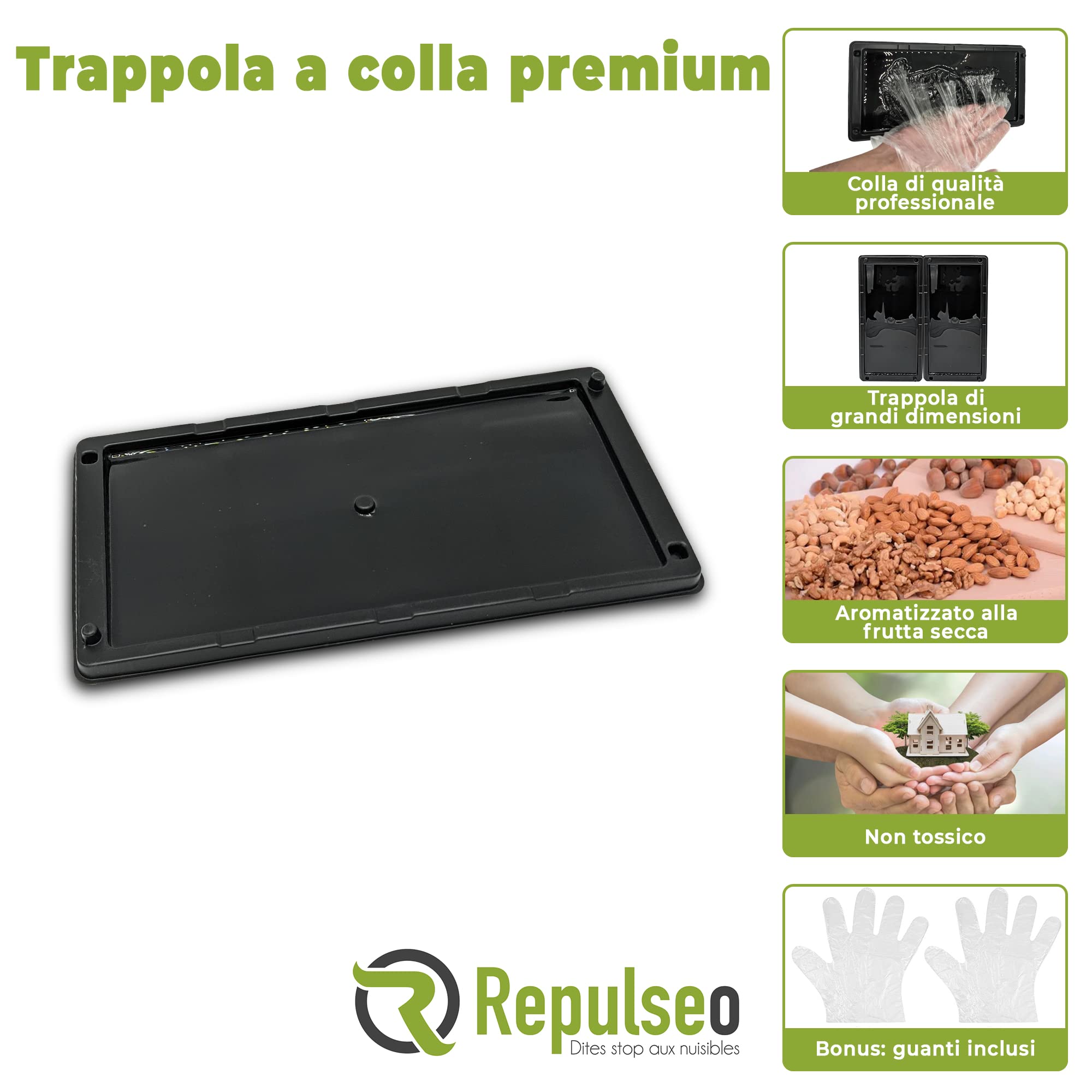 Trappola Adesiva per Topi e Ratti, Grandi Trappole con Colla Professionali, Cattura di roditori, ultra Appiccicoso (10 Piastre Adesive)
