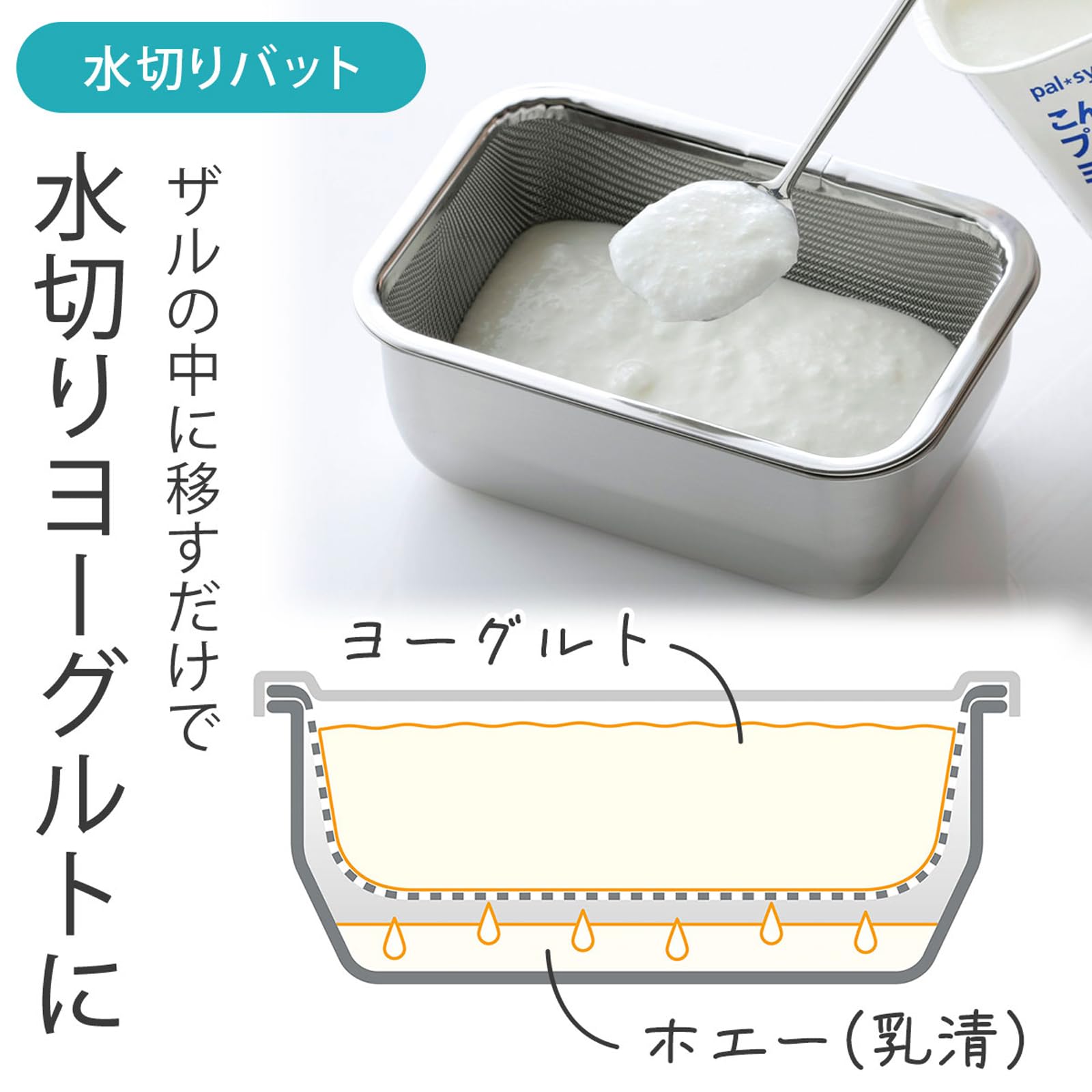 SANさん専用ページ Amazon｜下村企販 保存容器 ヨーグルトの水切りバット 39523 & 小さい