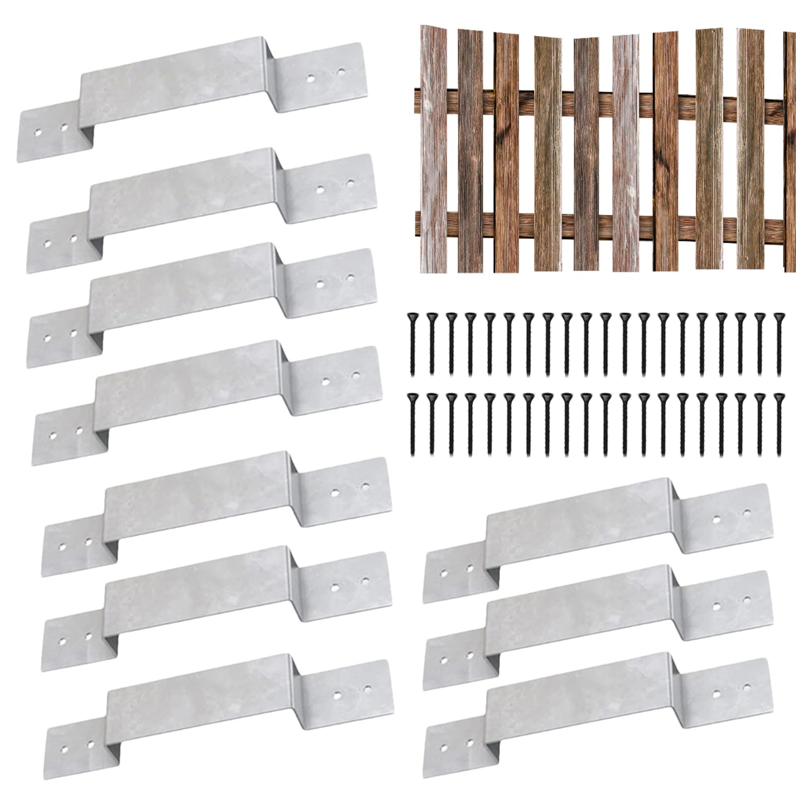 Supporti Di Sicurezza Per Pali Di Recinzione: Confezione Da 10 Clip Zincate, Pannello Antiurto, Post In Legno O Calcestruzzo Da 100 Mm | Clip Zincate Per Pali Di Recinzione Per Un Installazione