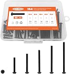 M5 x 40mm 45mm 50mm 55mm 60mm Bouton tête de socket bouchon vis boulons 10.9 Métrique en acier allié de qualité, finition à oxyde noir, Allen Hex Drive, machine entièrement filetée, kit d'assortiment 30PCS