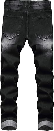 Men's Casual Stylish Straight Slim Fit Jeans Young Hiphop Skinny Denim Pants