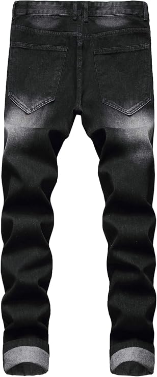 Men's Casual Stylish Straight Slim Fit Jeans Young Hiphop Skinny Denim Pants