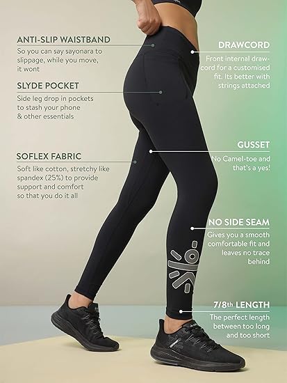 CULTSPORT Do It All Tights with Pocket | Anti-Chafing | Performance Tights for Women | 4-Way Stretch | Yoga Gym Cardio Leggings | Active Wear | Sports Leggings | Women Gym Tights