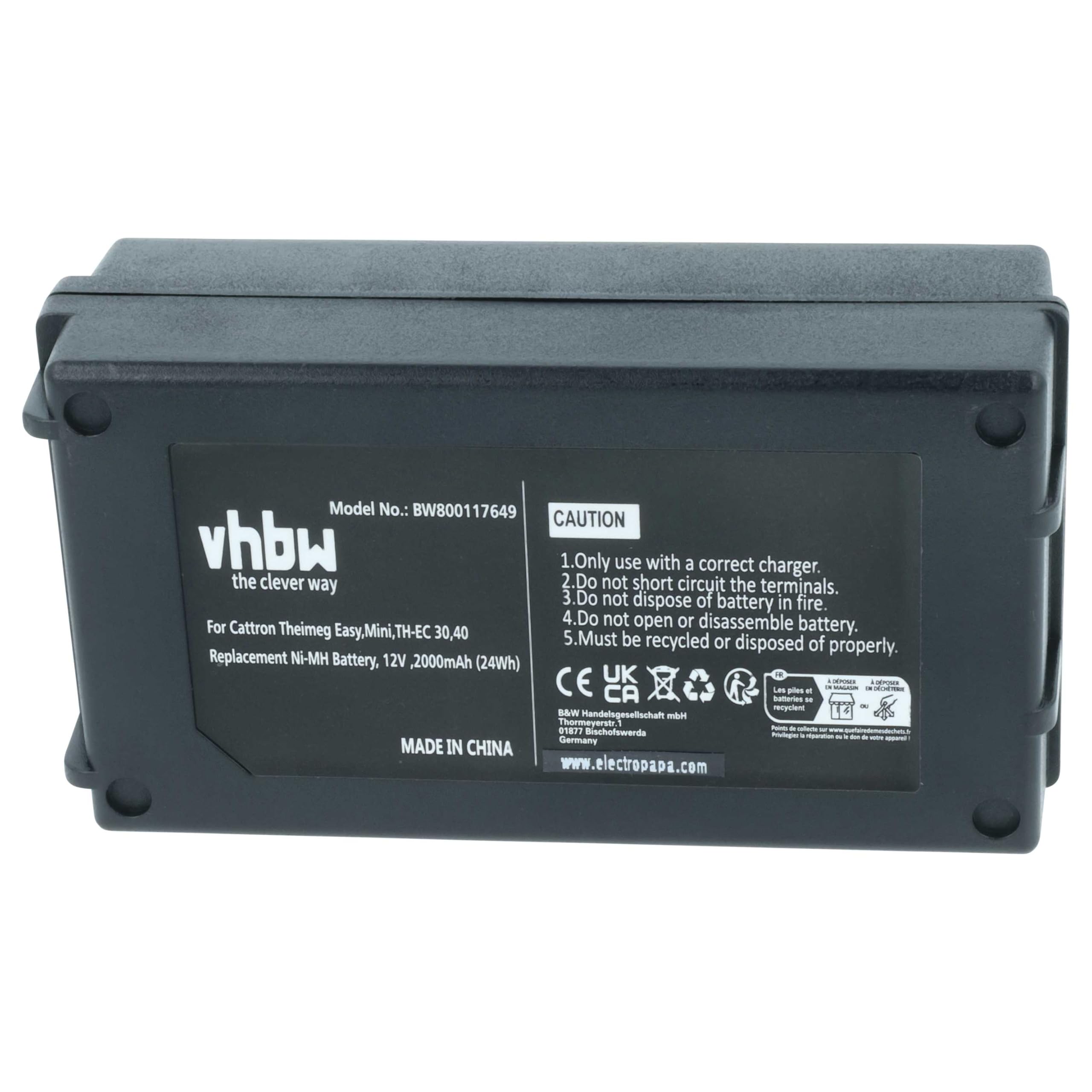 vhbw 2X Akku Ersatz für Cattron Theimeg BT92300075