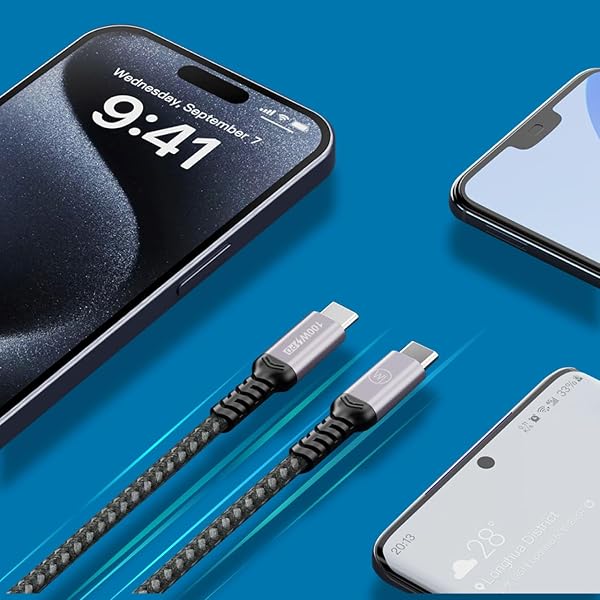 Wicked Chili 5 x USB C Cable 1 m, 100 W Charging Cable USB-C to USB C Cable for iPhone 17 16 15, Samsung Galaxy S24 S23 S22 MacBook Pro Air iPad Switch LG (10 GBps, Video 4K@60Hz, DP Alt Mode, Fast - 5