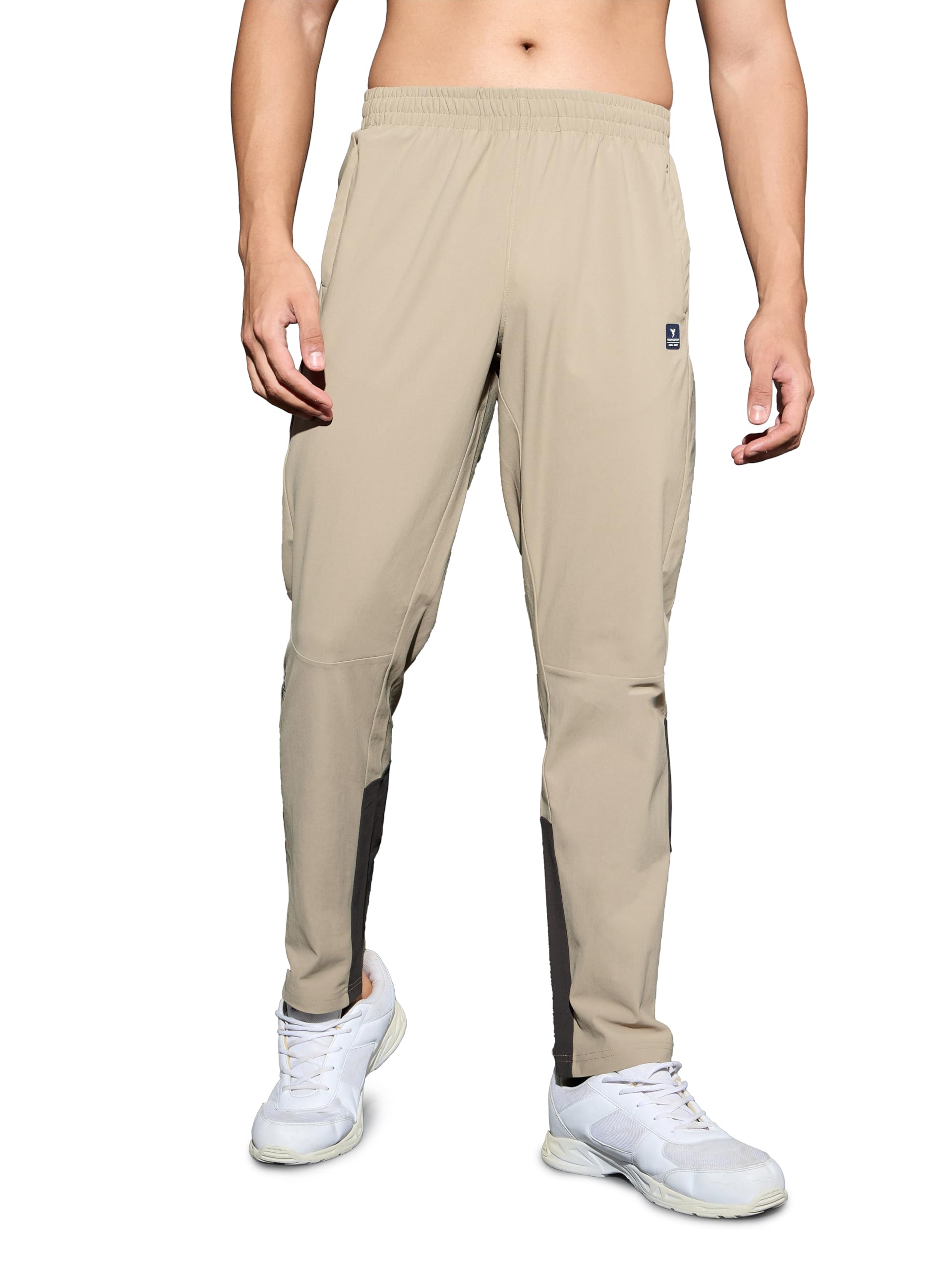 TECHNOSPORT Men's Solid Trackpants DURACOOL+ Quick Dry Straight Fit Mid Rise Drawstring Polyester for Gym Training Outdoor Wear Anti Odour-image-5
