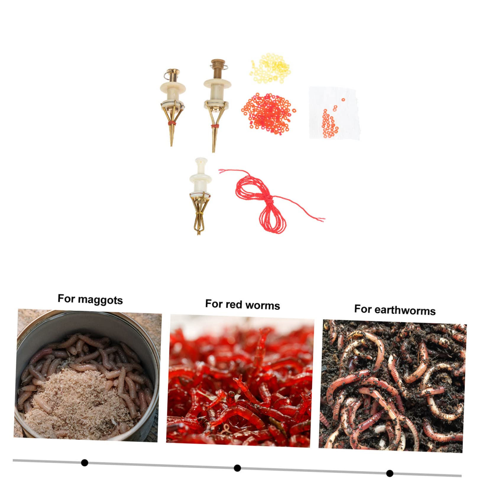 balacoo 5sets Ergonomic Design Clips Durable Fishing Supply Portable Worm Clip 3pcs*5 Random Color