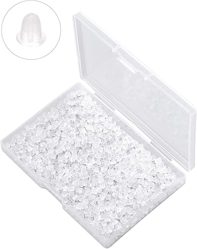 Miniatura 41 de Parte trasera de goma para aretes de goma suave y transparente para tachuelas, aretes de silicona hipoalergénica, tapón de repuesto para mujeres