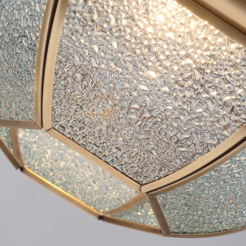 Lámpara colgante de cristal E27 de cobre para balcón y dormitorio individual 5
