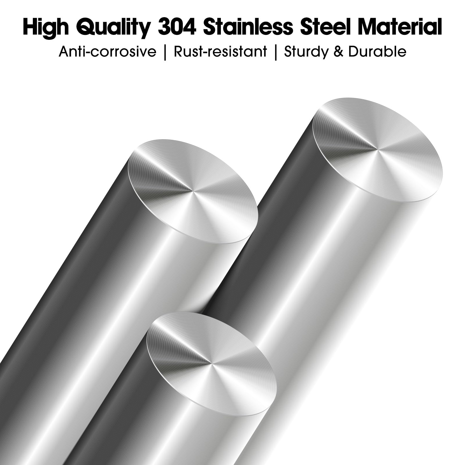Stainless Steel Rod 1/4,8Pcs 16 Inch Length 304 Stainless Steel Round ...