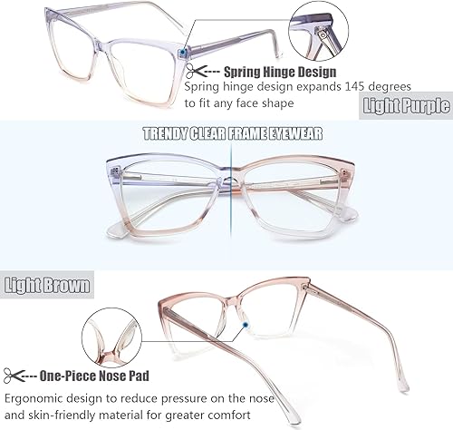 Miniatura 5 de Lentes de lectura de alta calidad para mujer, estilo Oprah, para lectura de computadora, anti luz azul, con marco irrompible TR90