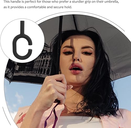 Miniatura 2 de GANAZONO Mango de paraguas de repuesto en forma de C, mango de paraguas plegable de plástico para paraguas, piezas reemplazables