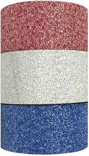 Miniatura 2 de Wrapables Cinta adhesiva Washi roja plateada y azul (juego de 3), 16.4 ft de largo x 0.591 in de ancho