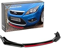 Vista 36 de Xotic Tech alerón de protección para parachoques delantero, negro con rojo, kit con barra de acoplamiento ajustable de 8-11 pulgadas