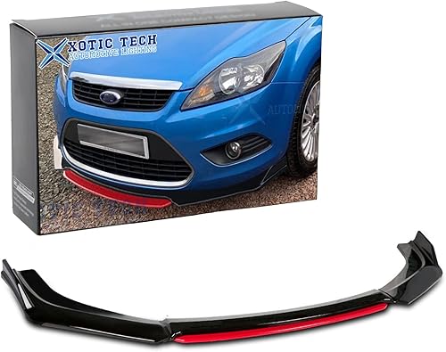 Vista 36 de Xotic Tech alerón de protección para parachoques delantero, negro con rojo, kit con barra de acoplamiento ajustable de 8-11 pulgadas