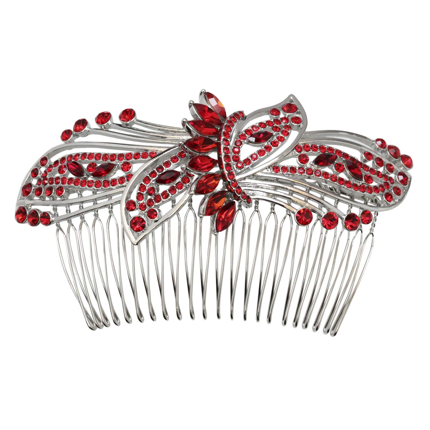 Faship Gorgeous Clear Rhinestone Crystal Huge Floral Hair Comb