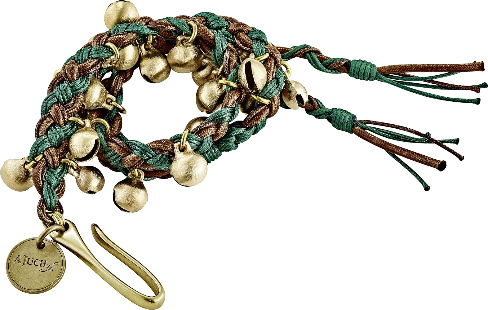 Meinl Cymbals Ajuch Brass Bells - Kleines Glocken Tamburin Soundeffekt für Schlagzeugbecken - Inklusive Leinentasche - Messing, Mehrfarbig (MABS) | Kleine Ajuch Bell mit Haken zum Anbringen an Schlagzeugbecken, Trommel oder Ständer, Inklusive Beutel, Mess