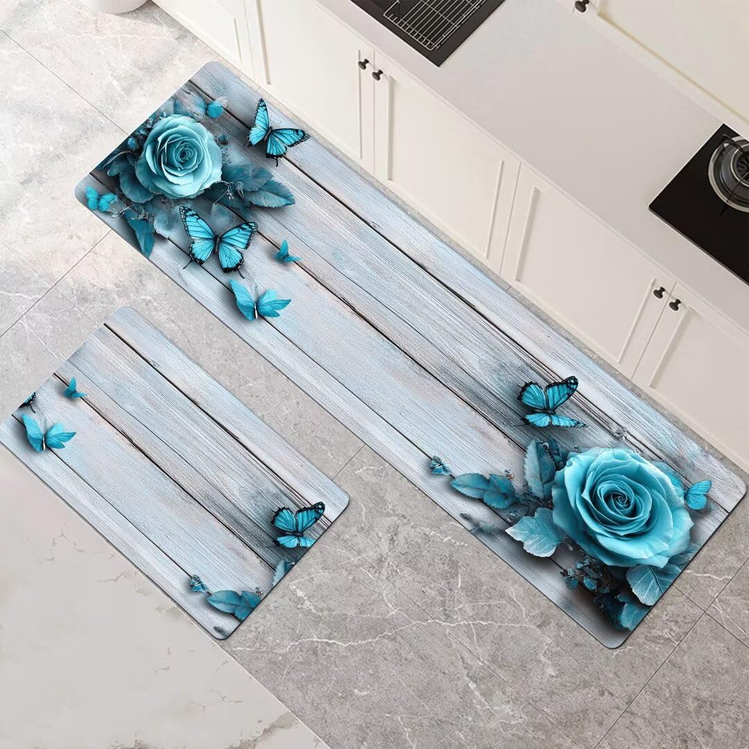 Alfombras de cocina de 2 piezas lavables y antideslizantes juego Genérico Wood de 45x70 y 45x140 cm