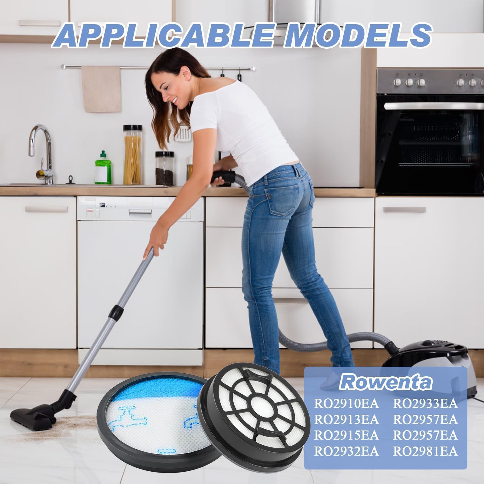 4 Filtri HEPA Per Aspirapolvere Rowenta RO29xx - Ricambi Lavabili Per RO2910EA, RO2913EA, RO2915EA - Foto 5