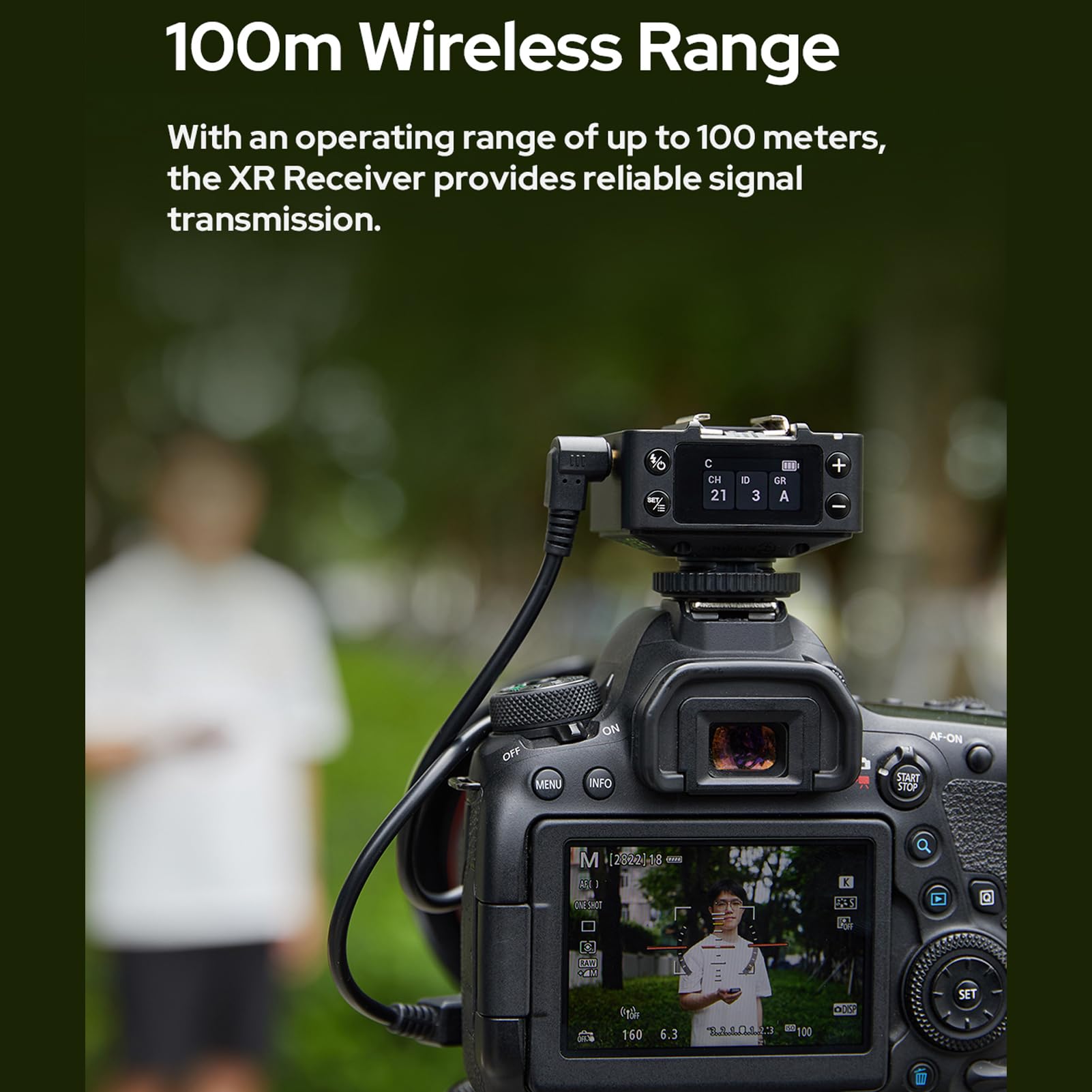 Godox XR Ricevitore flash TTL, portata 100 m, ricevitore radio con batteria integrata da 1270 mAh, cavo di sincronizzazione e cavo USB-C, compatibile con il trigger Godox X3/X3Pro per Canon e Nikon