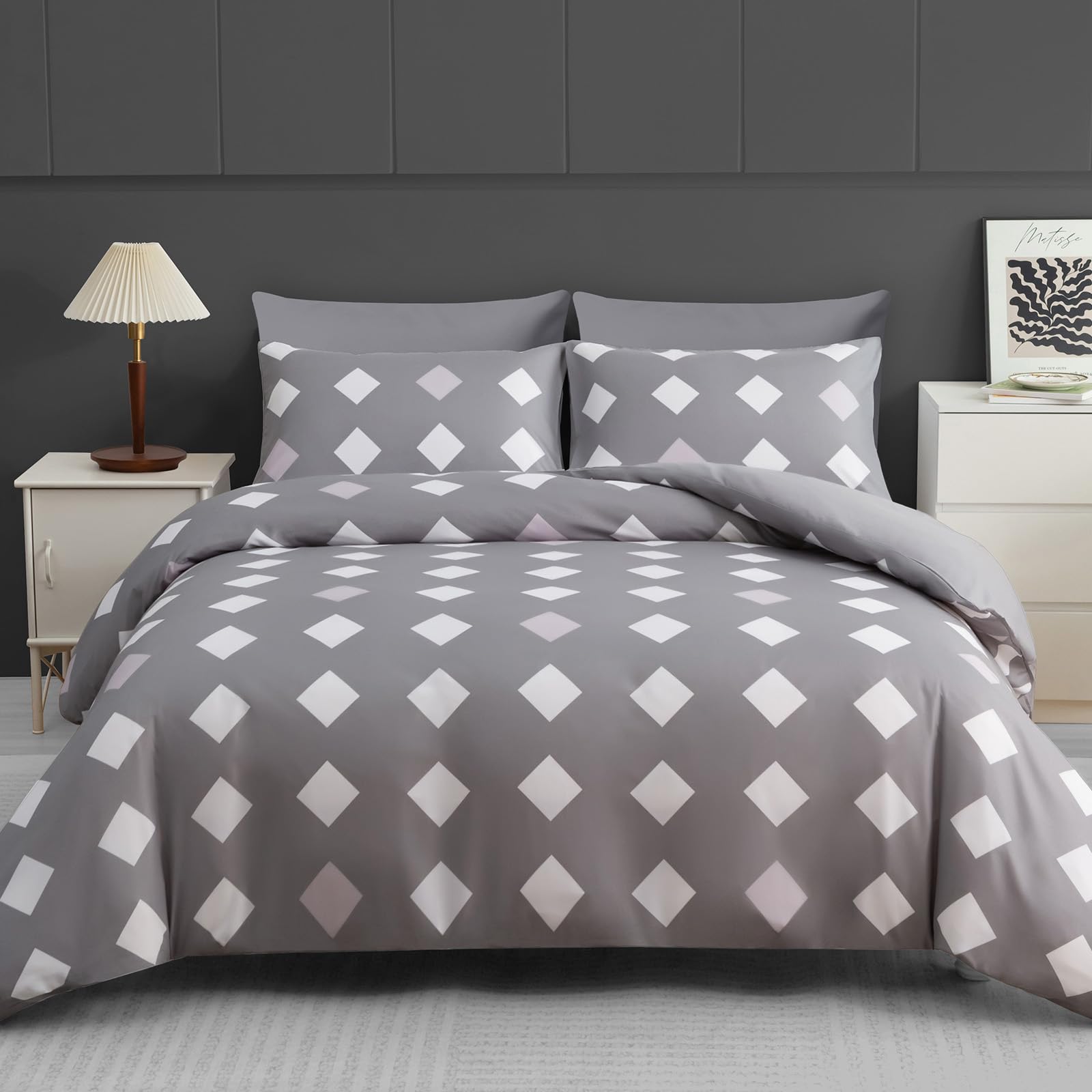 Lazzaro King Size Duvet Cover Sets Premium Microfiber Kingsize Duvet Cover Sets Ultrasoft Hypoallergenic Reversible Quilt Cover Bedding Set including Zipper Closure - Image 2