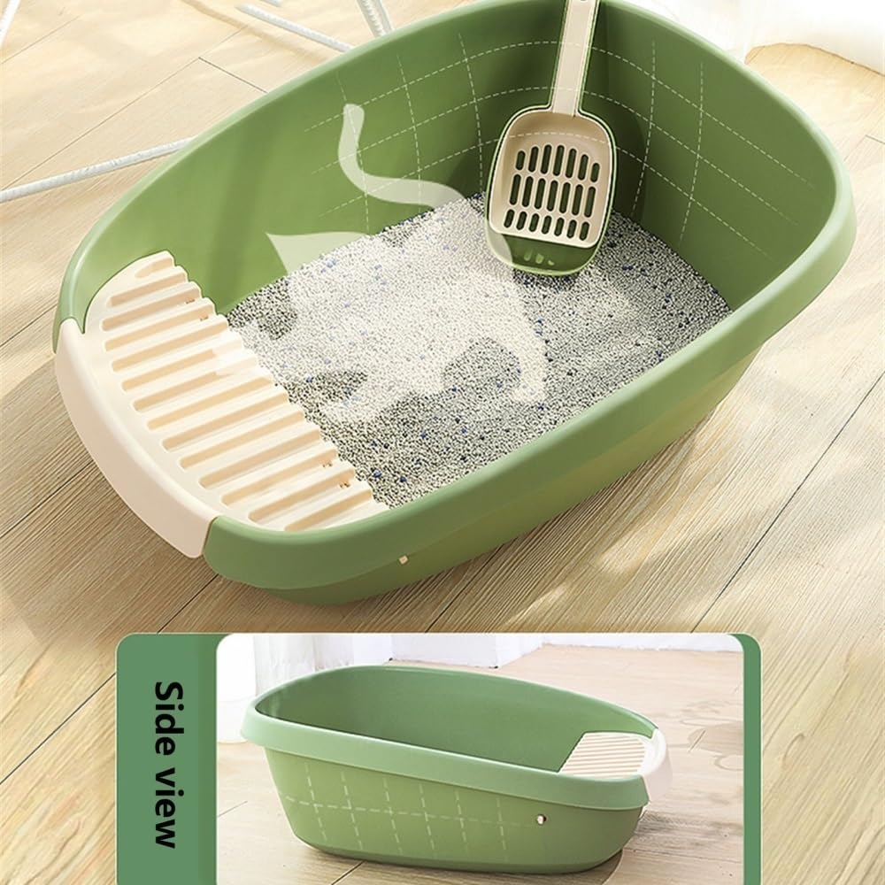 Kuweta Zamknięta kuweta dla dużych kotów, wysokie boki XL z łopatką(White,M)