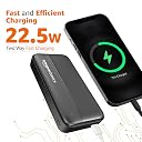 Amazon Basics 20000 mAh Power Bank | 22.5W Fast Charging | Dual Output & Input | Charge 3 Devices Simultaneously | for Smartphones, TWS Earbuds, Speakers, Tablets (Black) gallery image