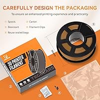Vista 6 de TECBEARS Filamento PLA para impresora 3D, filamento PLA de 0.069 pulgadas, filamento de impresión 3D cuidadosamente enrollado, precisión dimensional