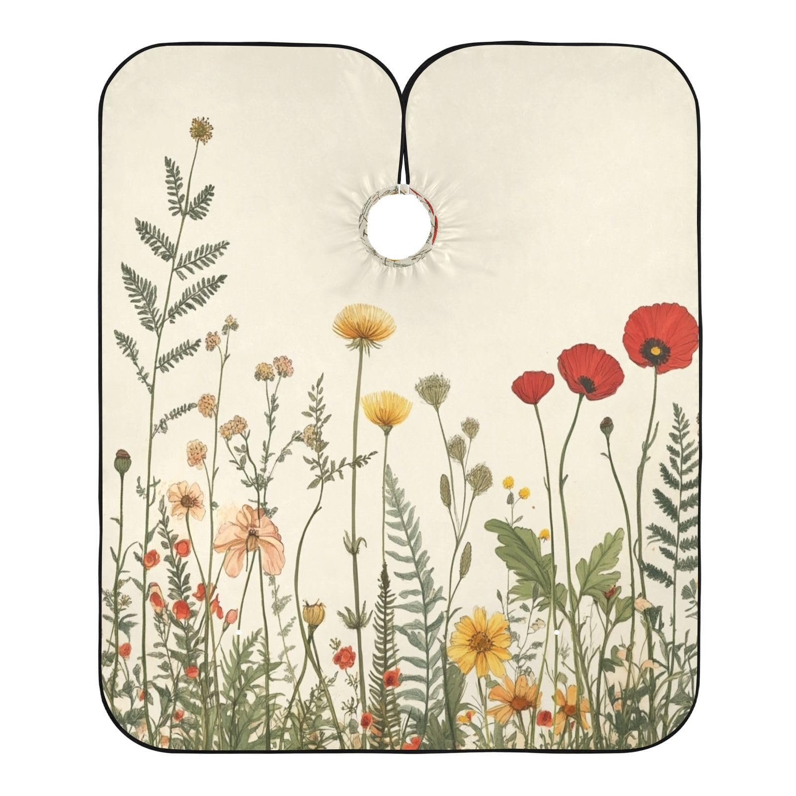 Kigai Hair Cutting Cape for Men & Women Wildflower Butterfly Waterproof Barber Cape Professional Hairdressing Salon Styling Cape with Adjustable Closure Snap