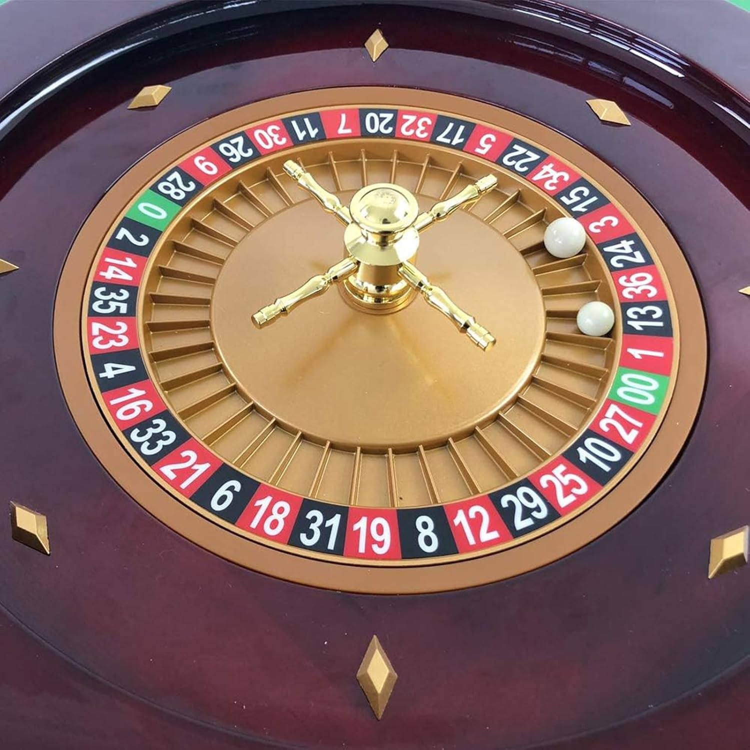 Deluxe Casino Grade Roulette Wheel Set con 2 palline, perfetto per le serate di gioco a casa e giochi da tavolo per il tempo libero