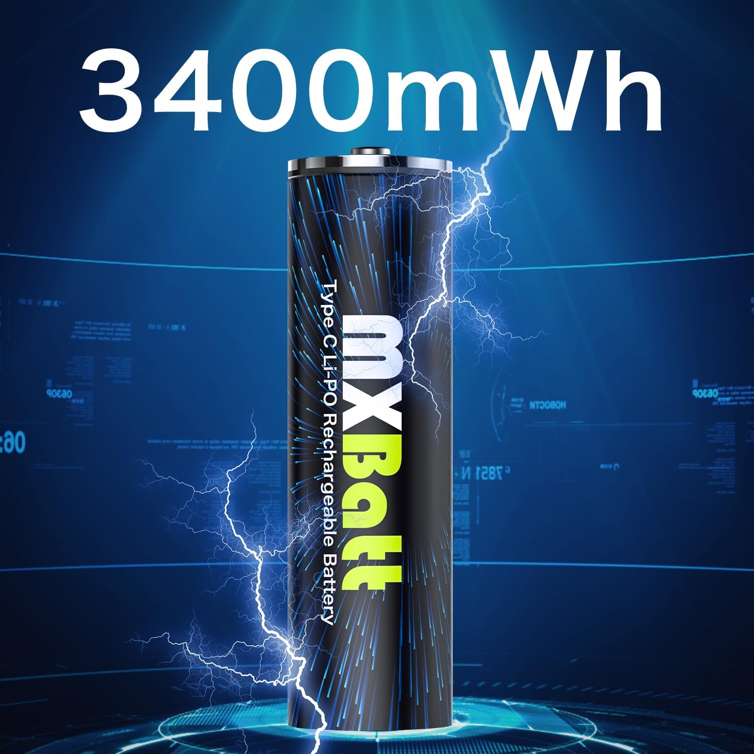 20 x Pile AA ricaricabili al Litio USB C 1.5V 3400mWh, Alta Capacita | Cavo porta USB C, 1500 cicli, per telecomandi, orologi da parete, termometri igrometri, stazioni meteo, torce e candele LED