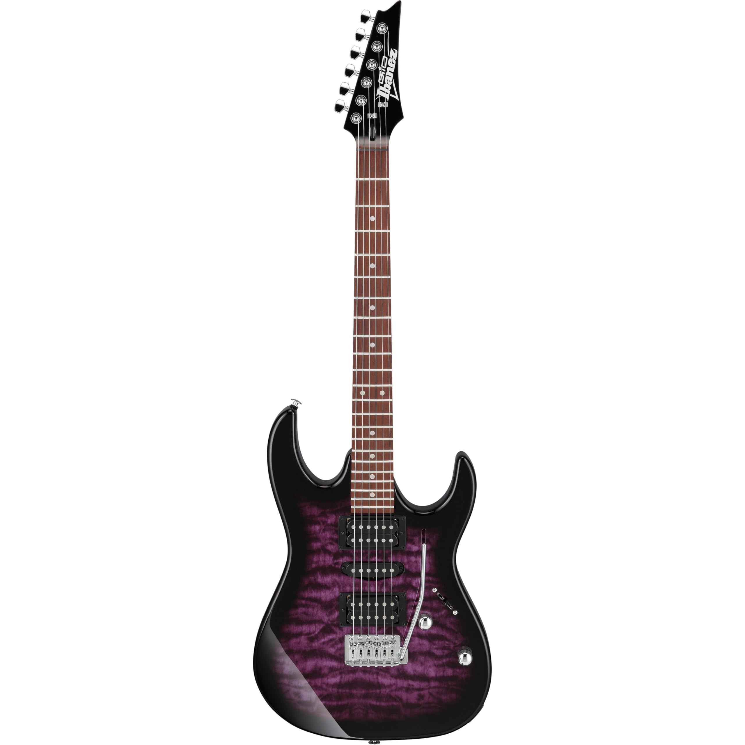 Ibanez GRX 6 String Solid-Body Electric Guitar, Right, Transparent Violet Sunburst, Full (GRX70QATVT)