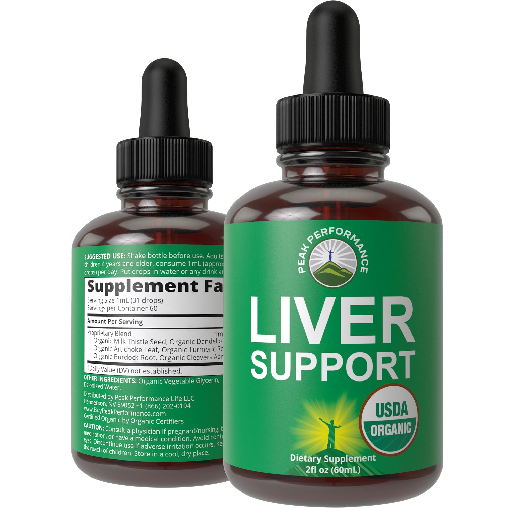 USDA Organic Liver Cleanse Detox & Repair. 6-in-1 Liquid Drops with Organic Milk Thistle, Artichoke Extract, and More. Zero Sugar, Liver Health Support Tincture Supplement Alternative to Capsules