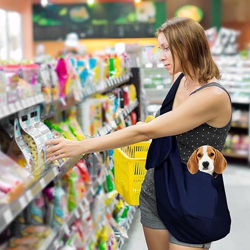 Miniatura 9 de Lukovee Correa para mascotas, mano libre para perro, correa acolchada ajustable, bolsa de hombro de algodón transpirable, bolsillo frontal, cinturón