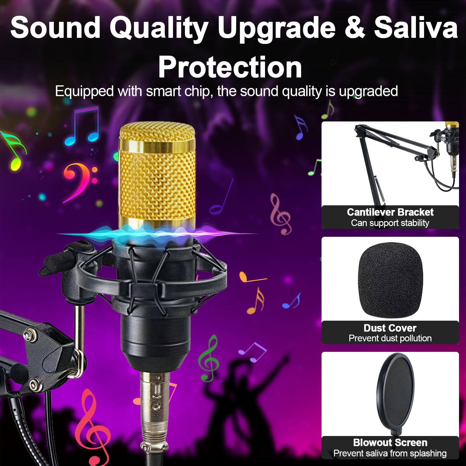 Kocusu Podcast Equipment Bundle, Home Recording Studio Package with DJ Controller, BM800 Condenser, Mic Arm - Image 2