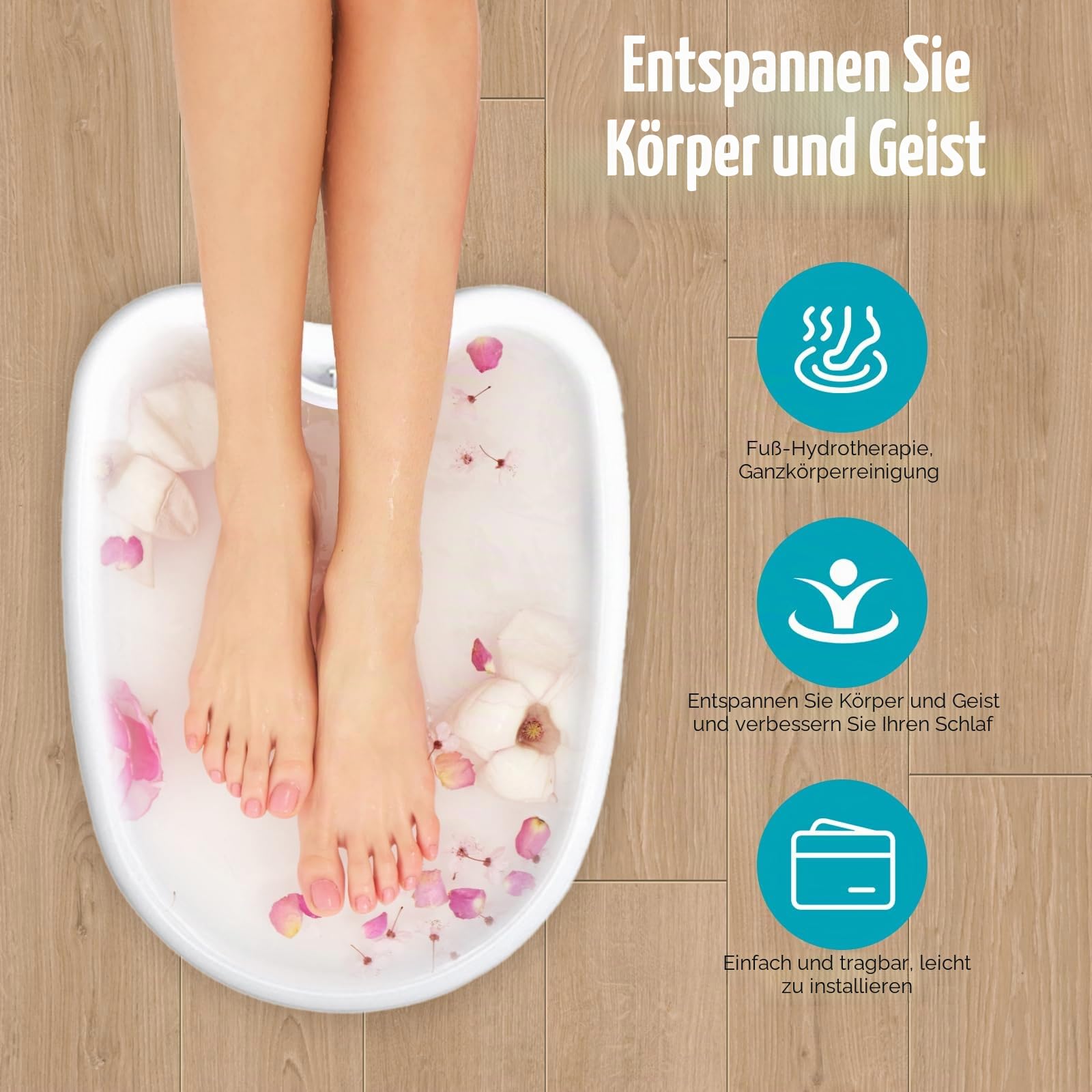 Tragbarer Ionen-Spa für die Füße, Entgiftungs- und Massagegerät, ohne Becken