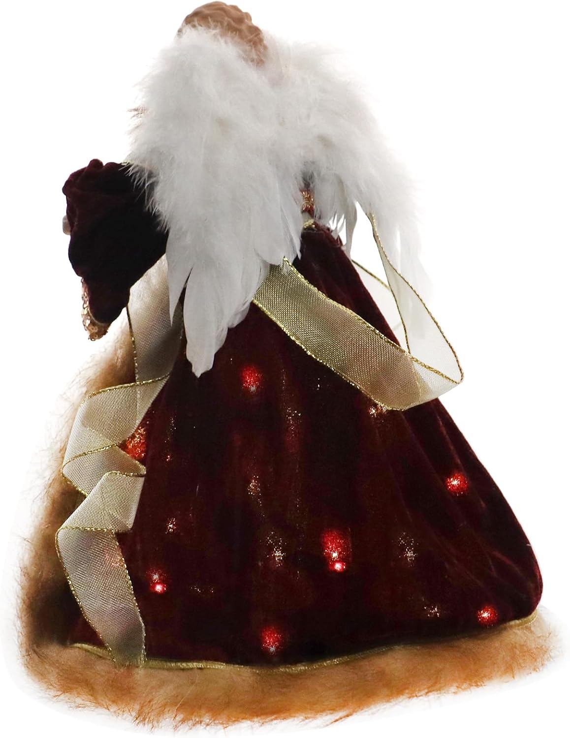 Christmas Tree Toppers Decorations Angels with LED Lights,12-Inch Angel Treetop for Halloween Holiday Ornament or Indoor Home Table Top Decor.