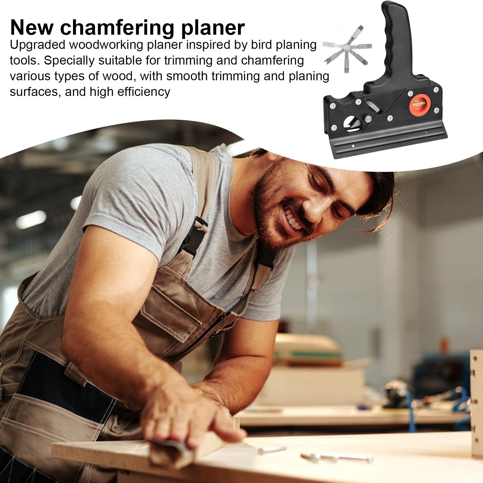 Contenitore per blocchi per la lavorazione del legno, contenitore per smussatura, pialla manuale, strumento per la lavorazione del legno, contenitore per smussatura manuale per la lavorazione del