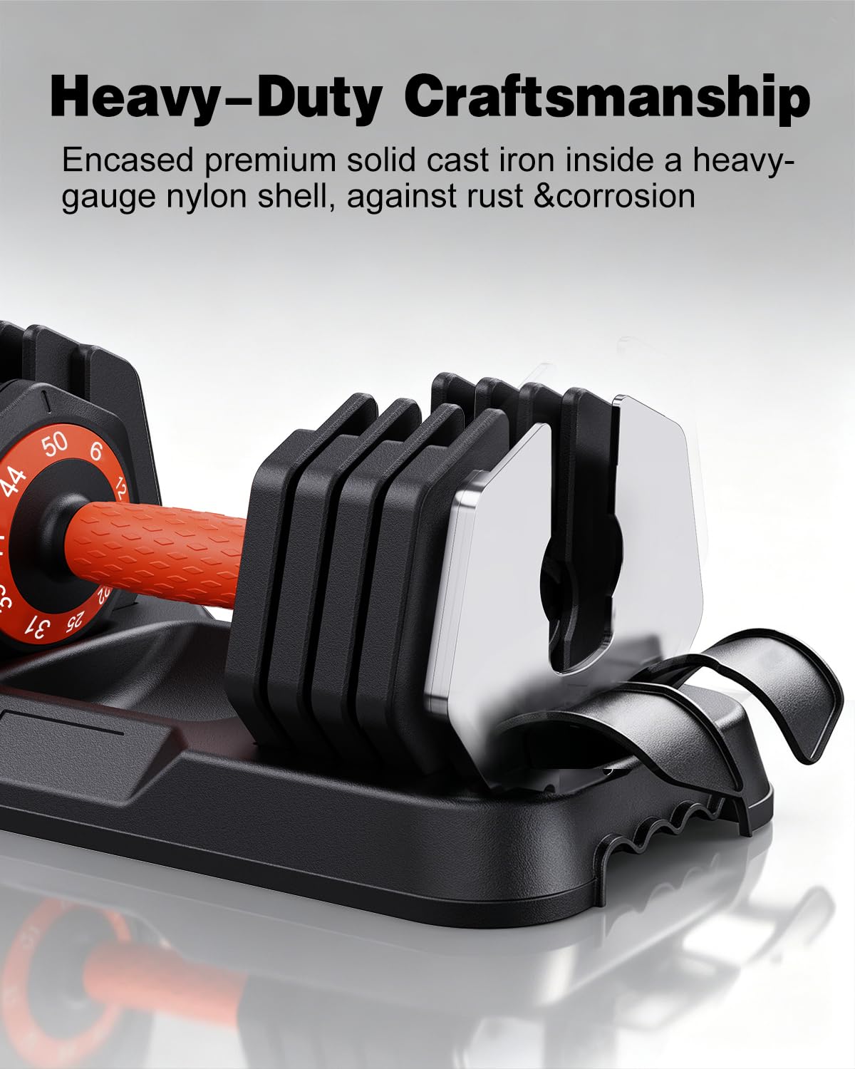 2026 Upgrade Adjustable Dumbbell Set 25lb/50lb, Small Increment in 3-6lb, 1 Hand Quick-Dial, 0-in-1 Adjustable Dumbbells with Tray, Anti-Slip Grip for Home Gym HIIT Strength Training
