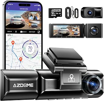 AZDOME M550 3 Channel Dash Cam with 3-Lead Type-C USB Hardwire Kit JYX05