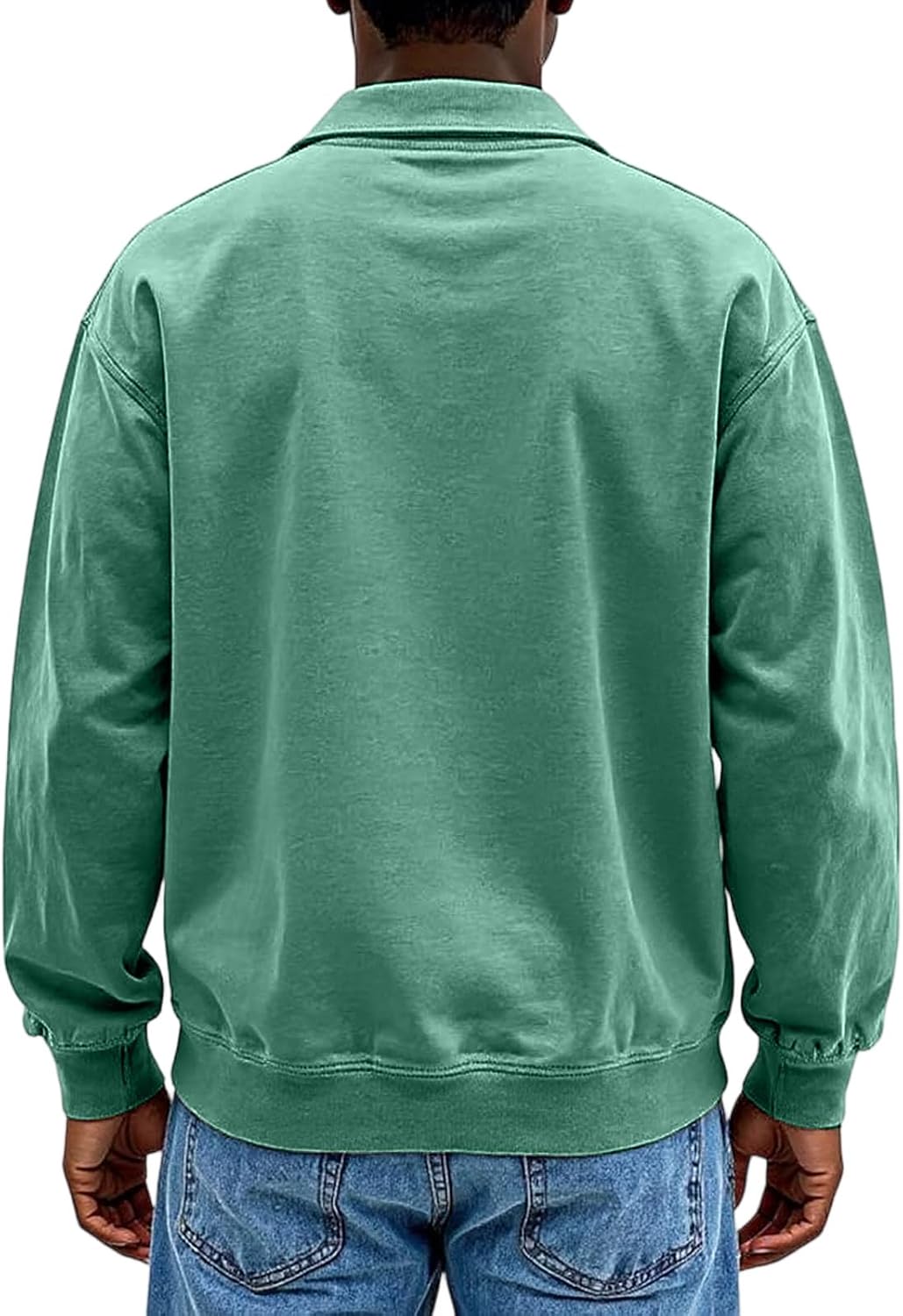 Ymosrh Men's Classic Polo Shirt, Long Sleeve Distressed Casual Business Work Collar T-Shirt, M-3XL