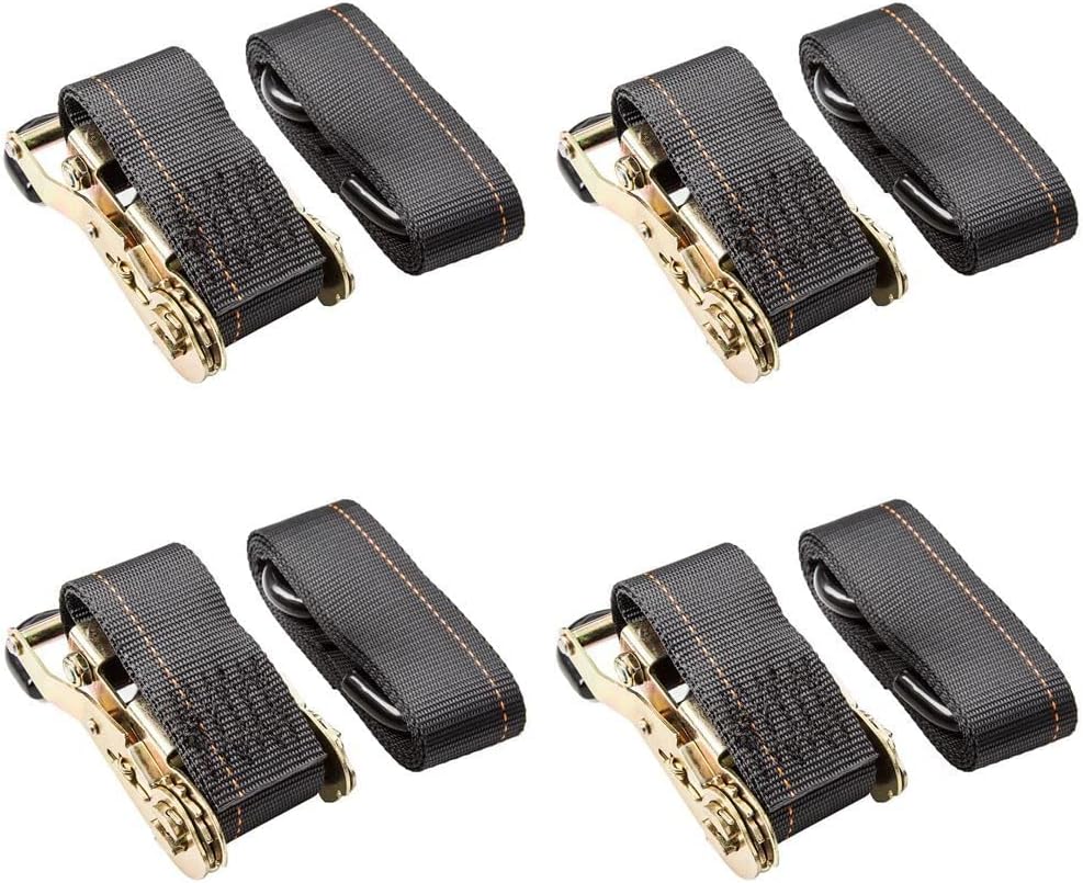 (4) Heavy Duty 2 Inch Ratchet Tie-Down Straps